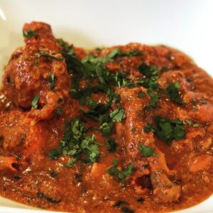 Dhaba Chicken Curry bone in chicken masala spicy curry indian cilantro herb slow roasted chicken