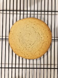 sugar cookie baked and on a cooling rack