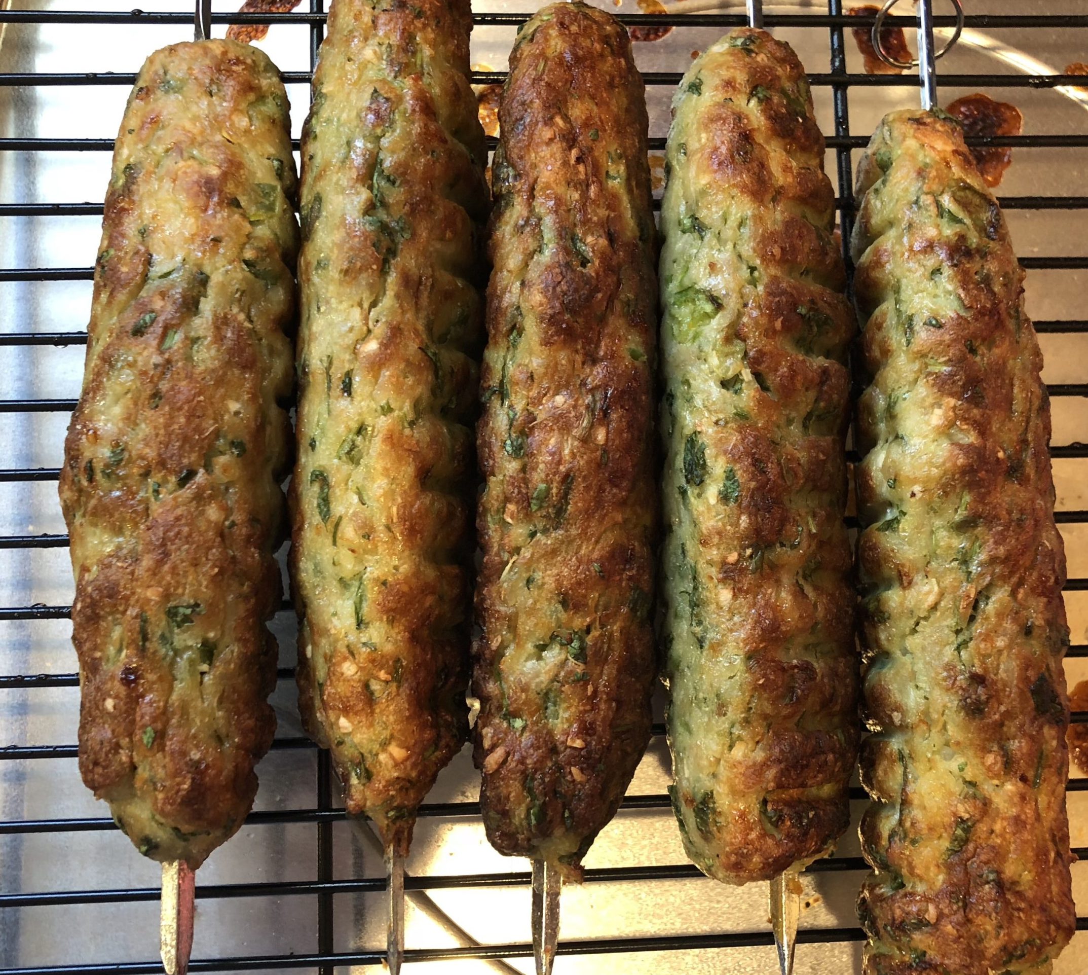 chicken kebabs cooked in the oven