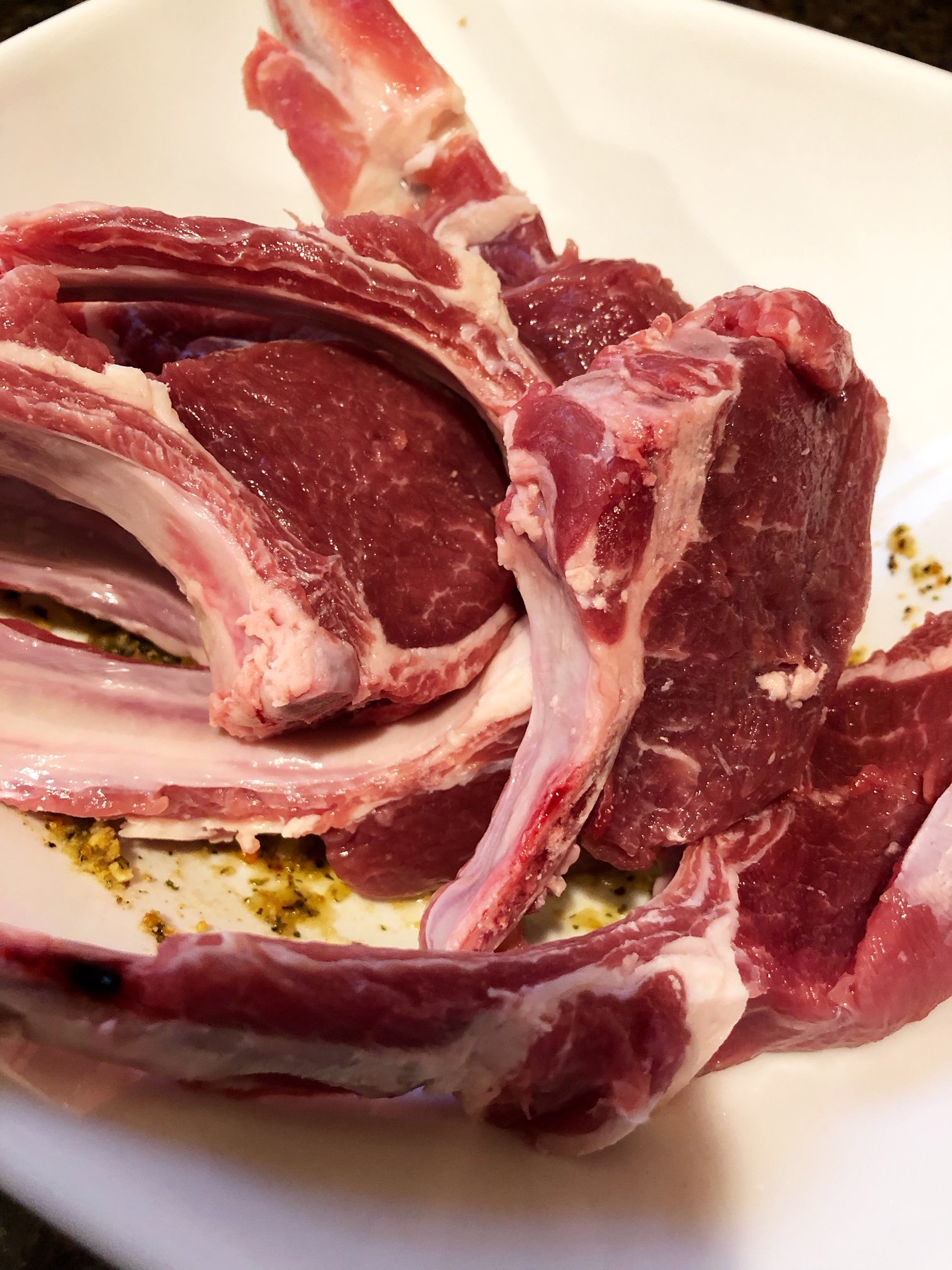 New Zealand lamb chops being washed