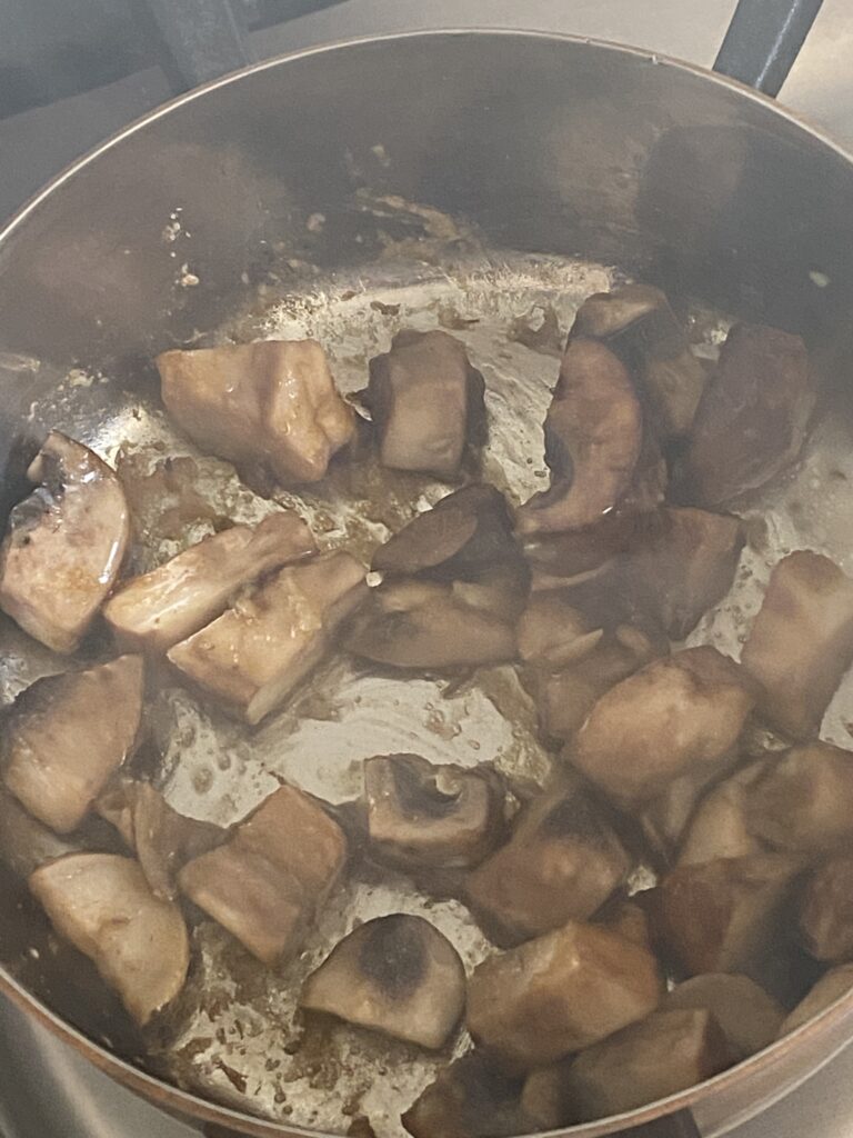 cooked mushrooms in butter