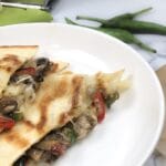 Easy italian quesadillas with mushrooms and jalapenos