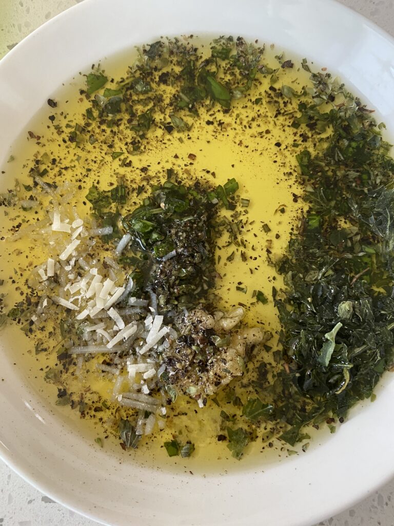 olive oil with herbs