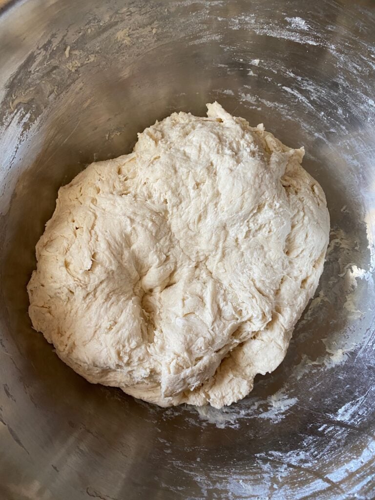 A pizza dough that needs to be rested.