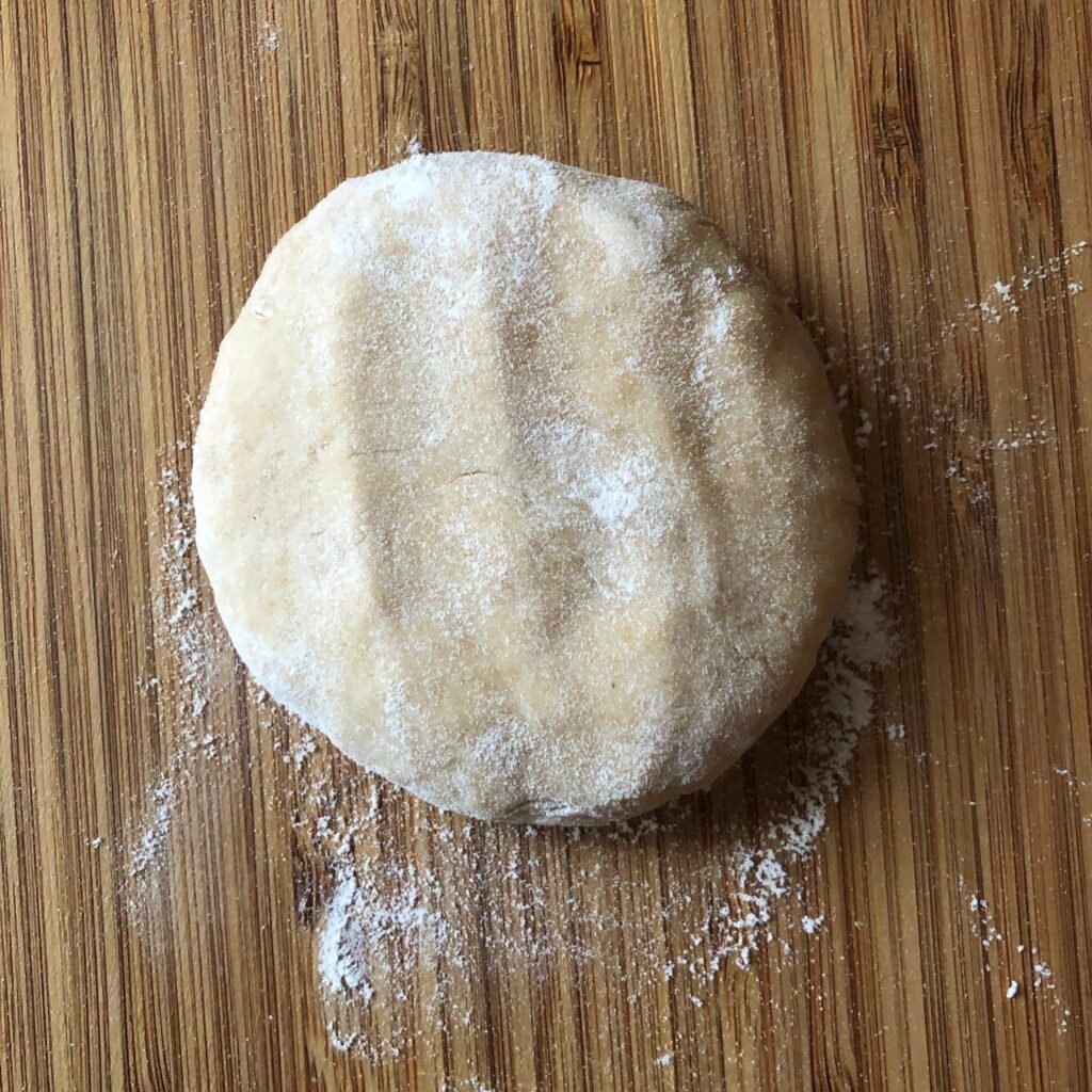 round dough of whole wheat flour