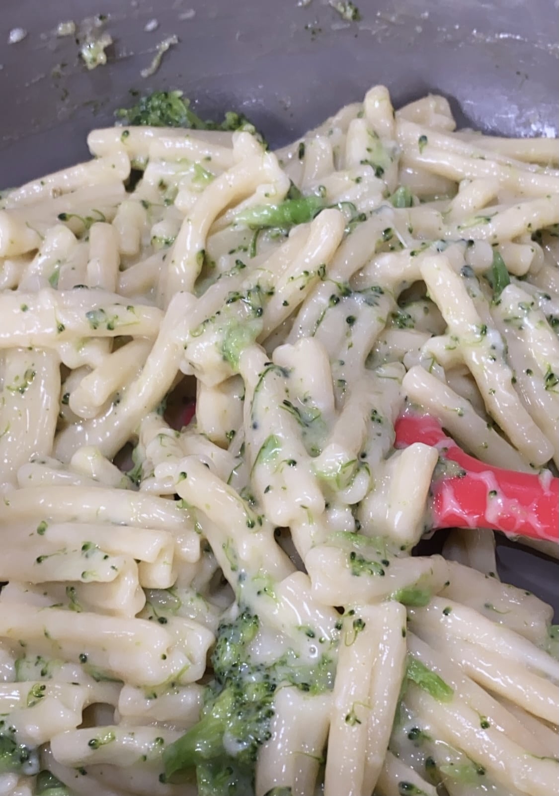 long capellini pasta in a pot