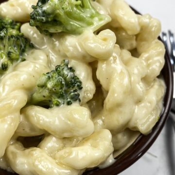 broccoli pasta with parmesan garlic sauce toddler friendly favorite mac and cheese