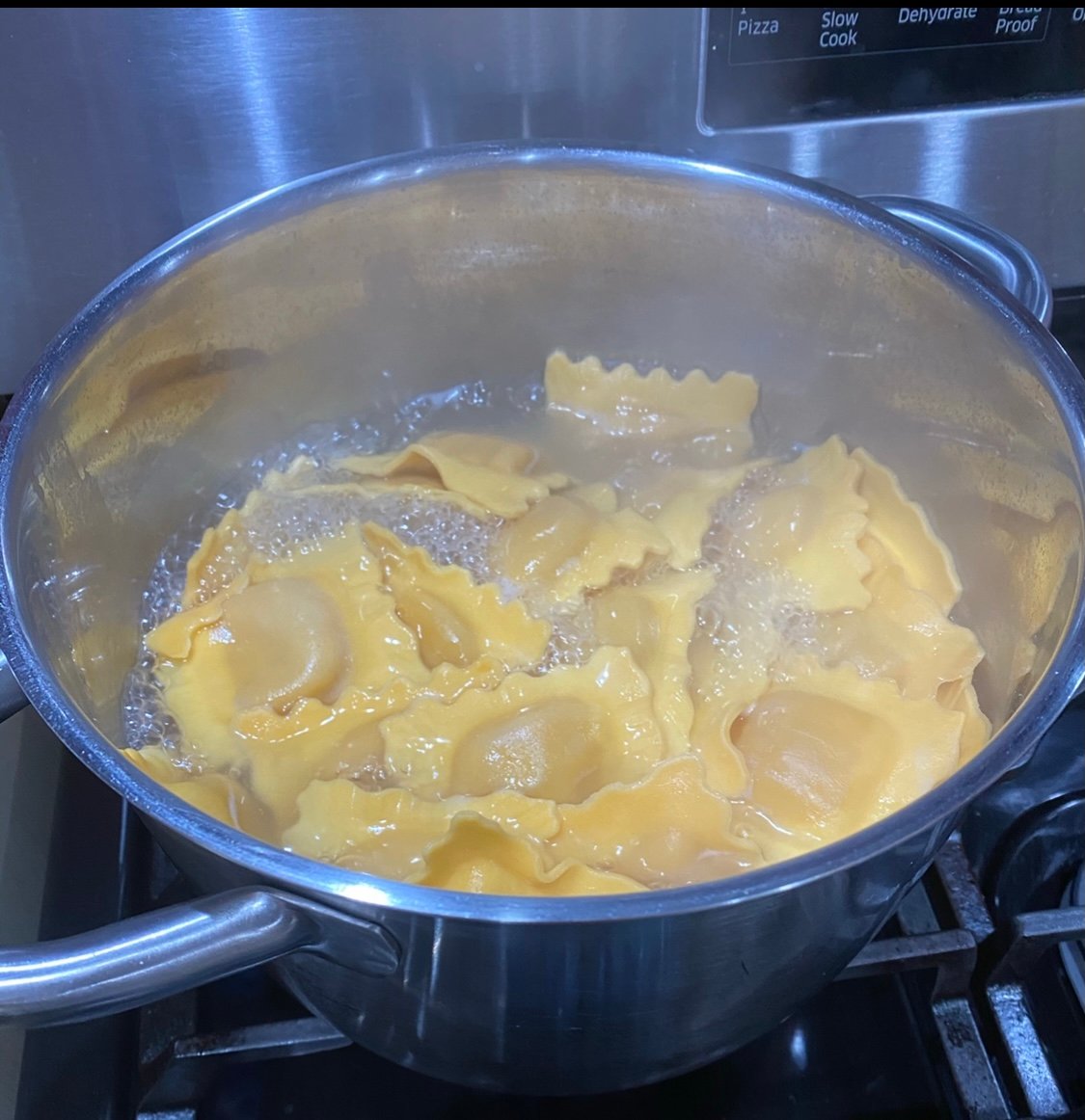 pasta being boiled