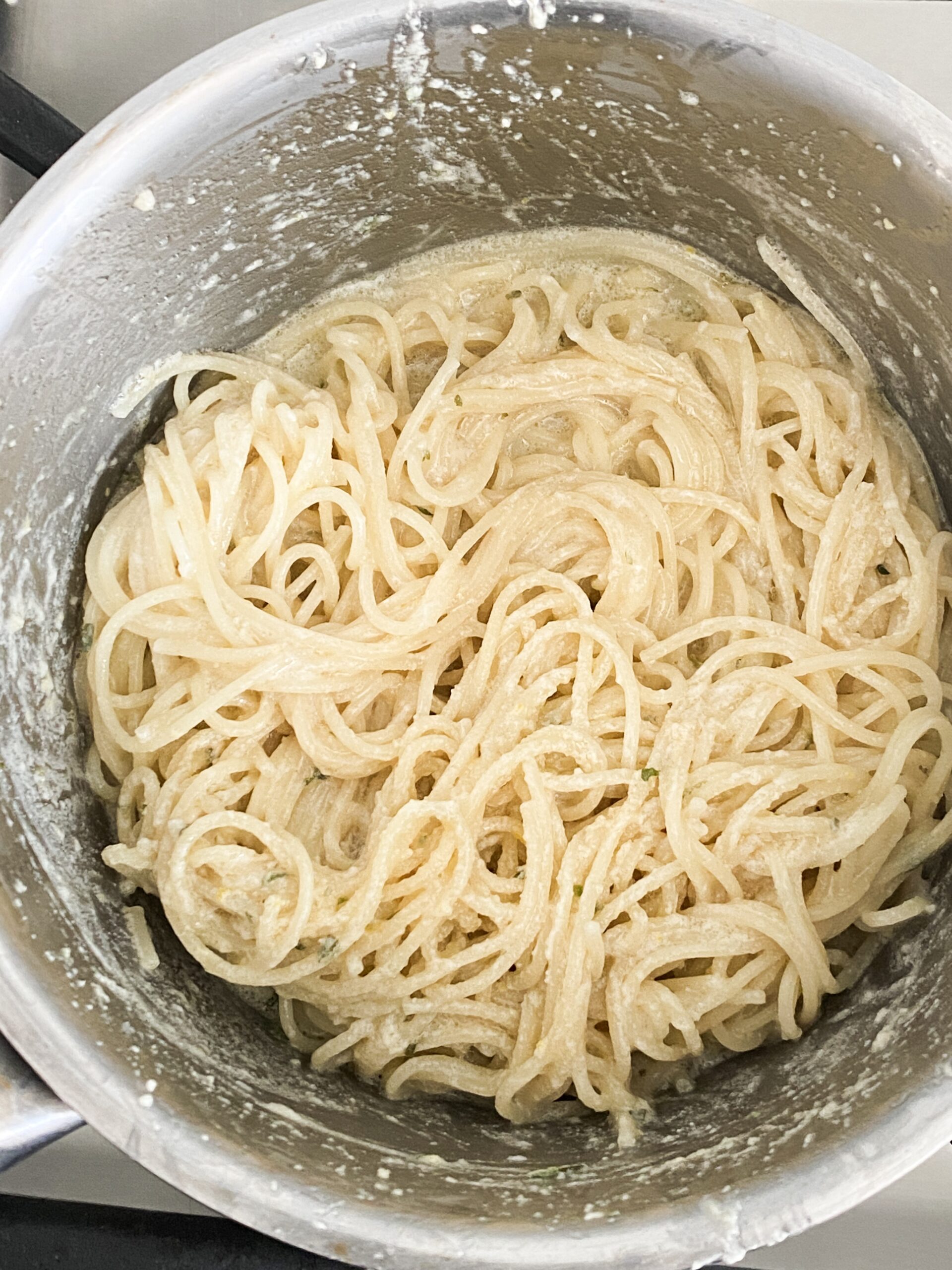 pasta mixed with tahini